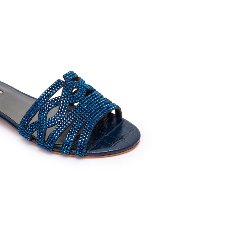Marily Luxury Flat sandal #color_navy blue