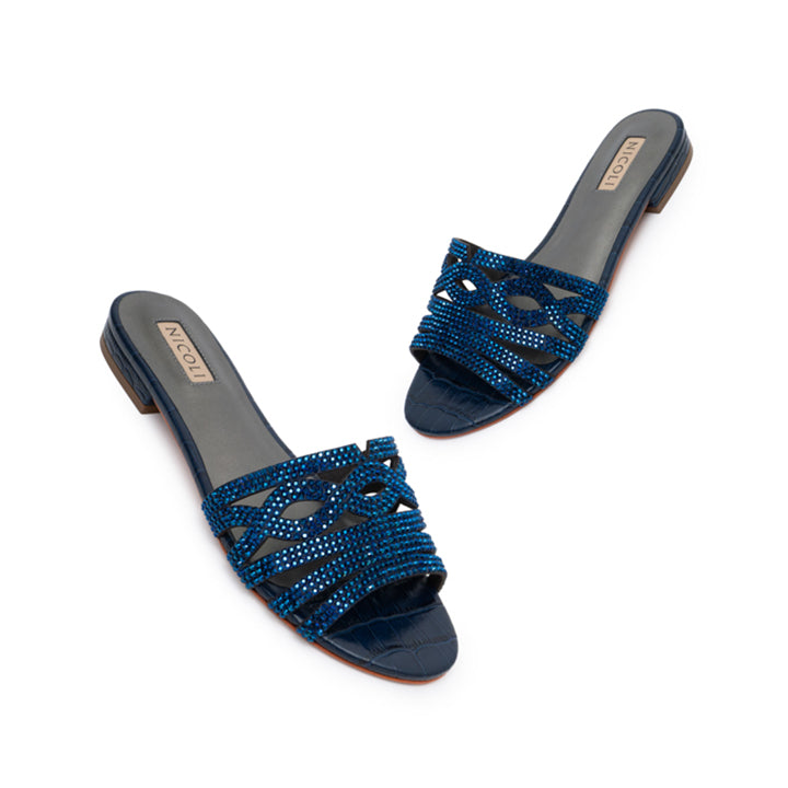 Marily Luxury Flat sandal #color_navy blue