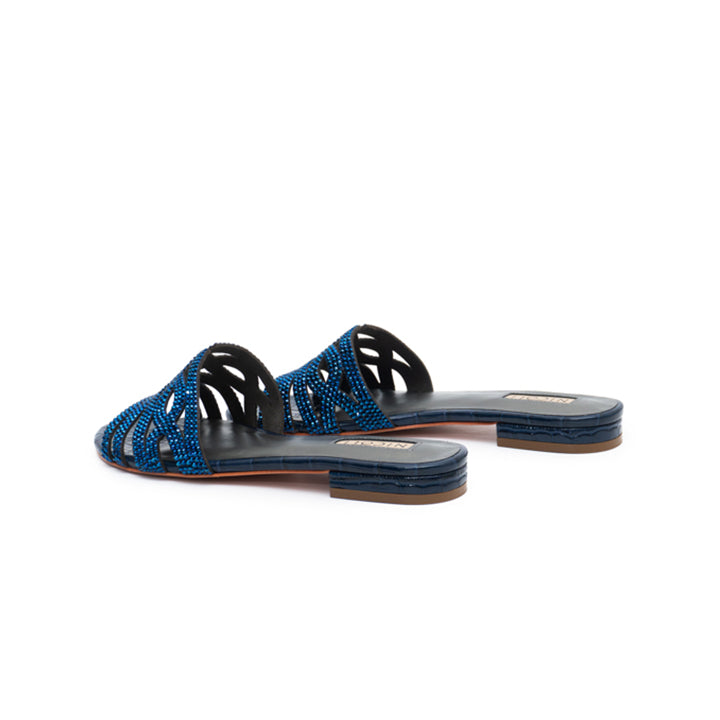 Marily Luxury Flat sandal #color_navy blue