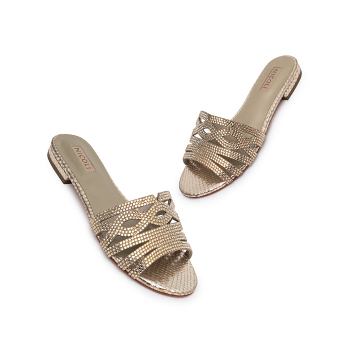 Marily Luxury Flat sandal #color_gold