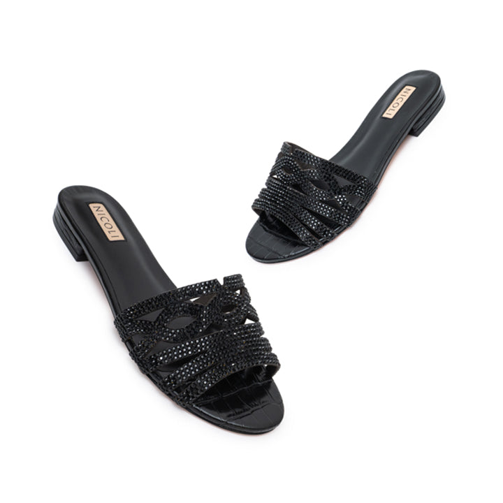 Marily Luxury Flat sandal #color_black