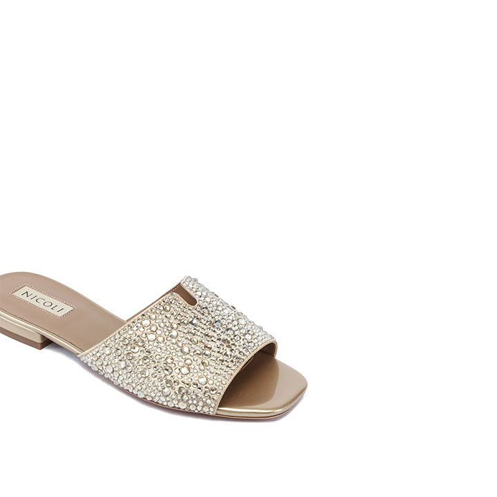 Amber Flat Sandal #color_gold