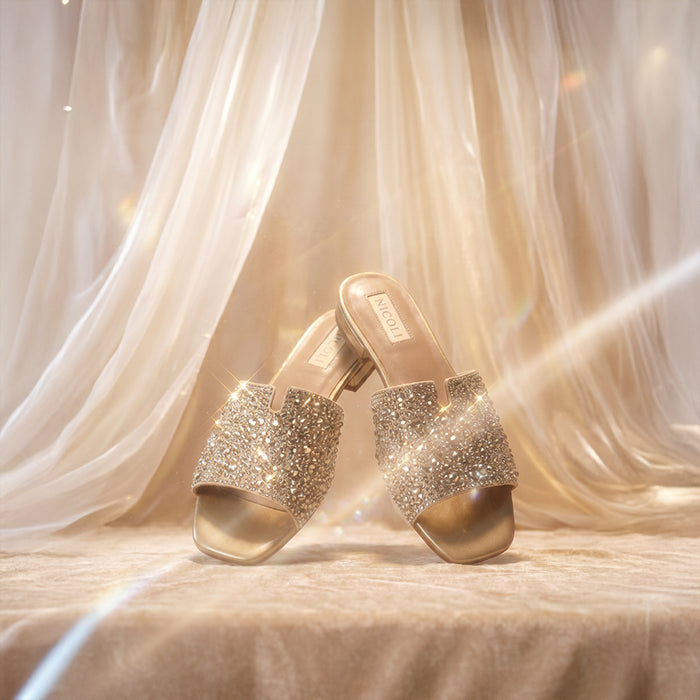 Amber Flat Sandal #color_gold