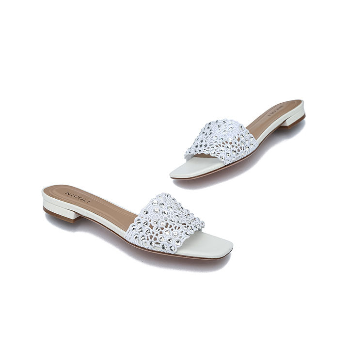 Belle Flat Sandal #color_white