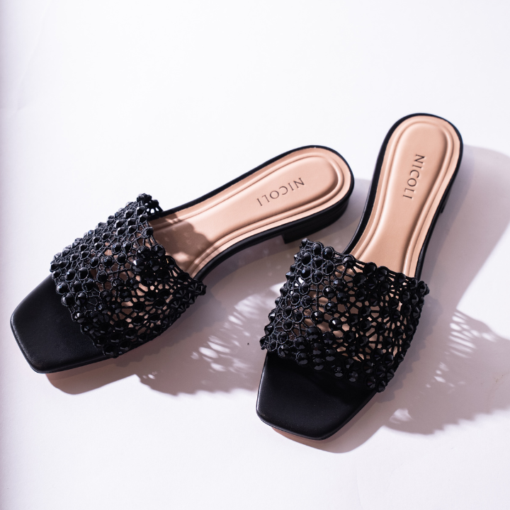 Belle Flat Sandal #color_black