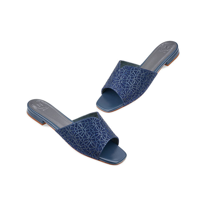 Celina Flat Sandal #color_navy blue