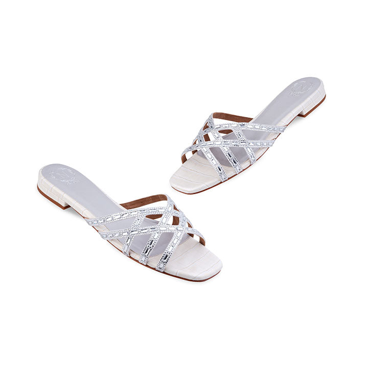 Connie Flat Sandal #color_white