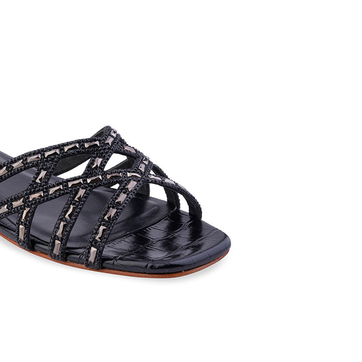 Connie Flat Sandal #color_black