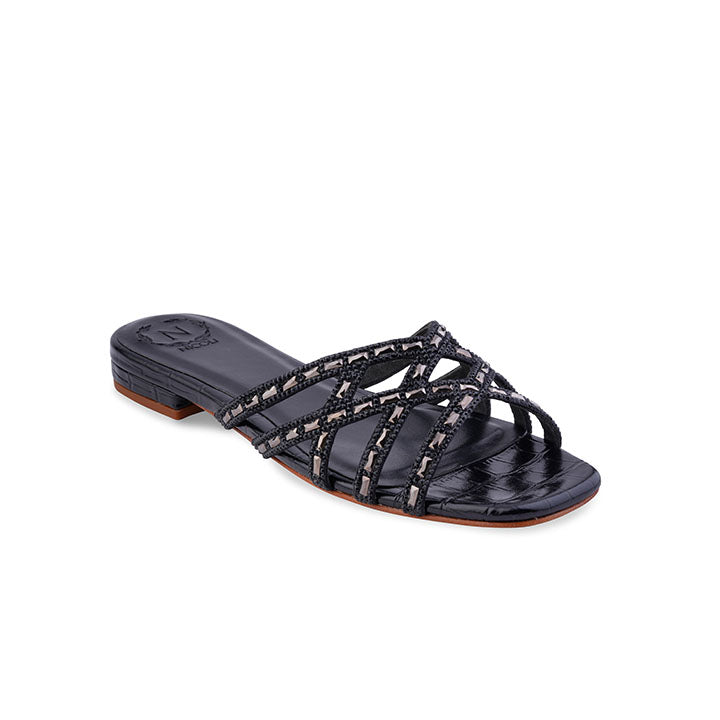 Connie Flat Sandal #color_black