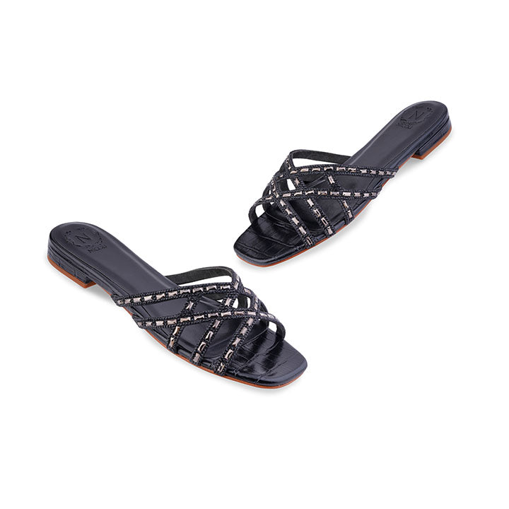 Connie Flat Sandal #color_black