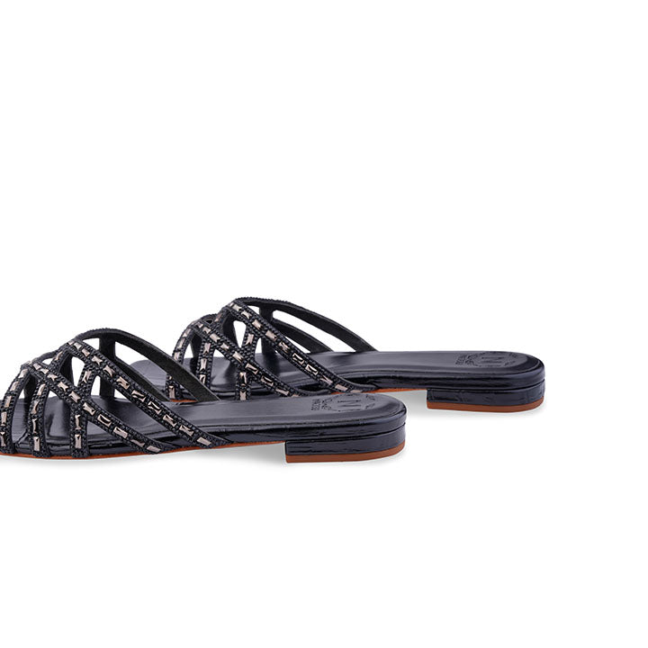 Connie Flat Sandal #color_black