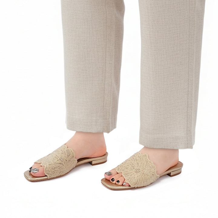 Elira Flat Sandal #color_gold