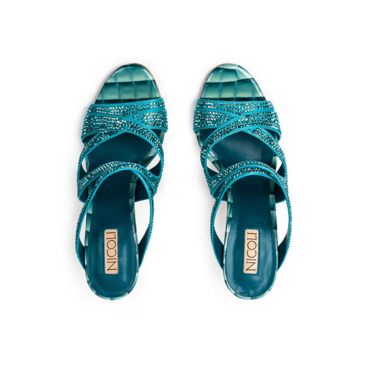 Feista Luxury Box Heel Sandal #color_azul