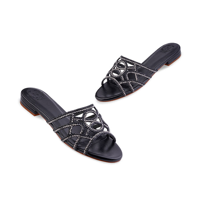Galen Flat Sandal #color_black