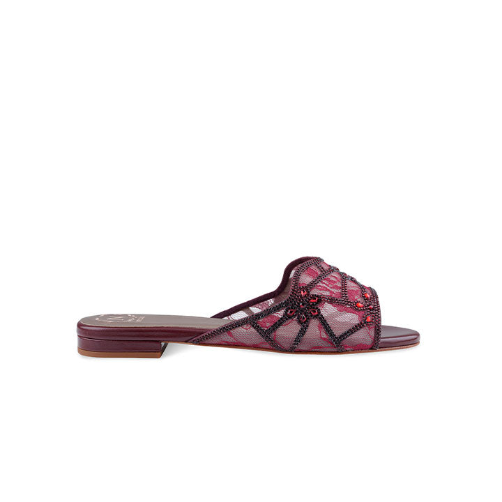 Gea Flat Sandal #color_maroon