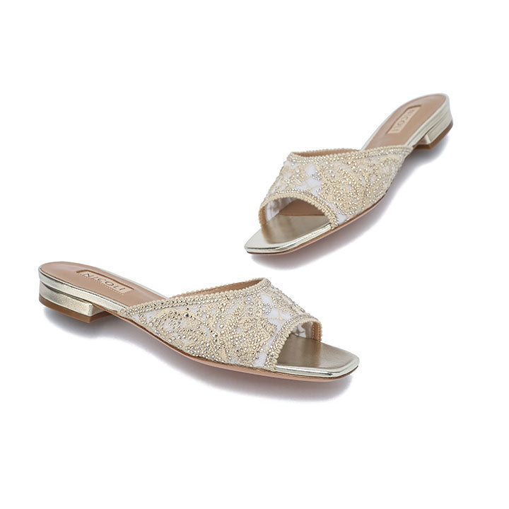 Issac Flat Sandal #color_gold