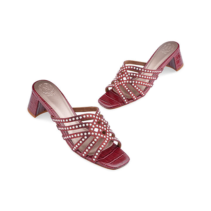 Jozette Box Heel #color_maroon