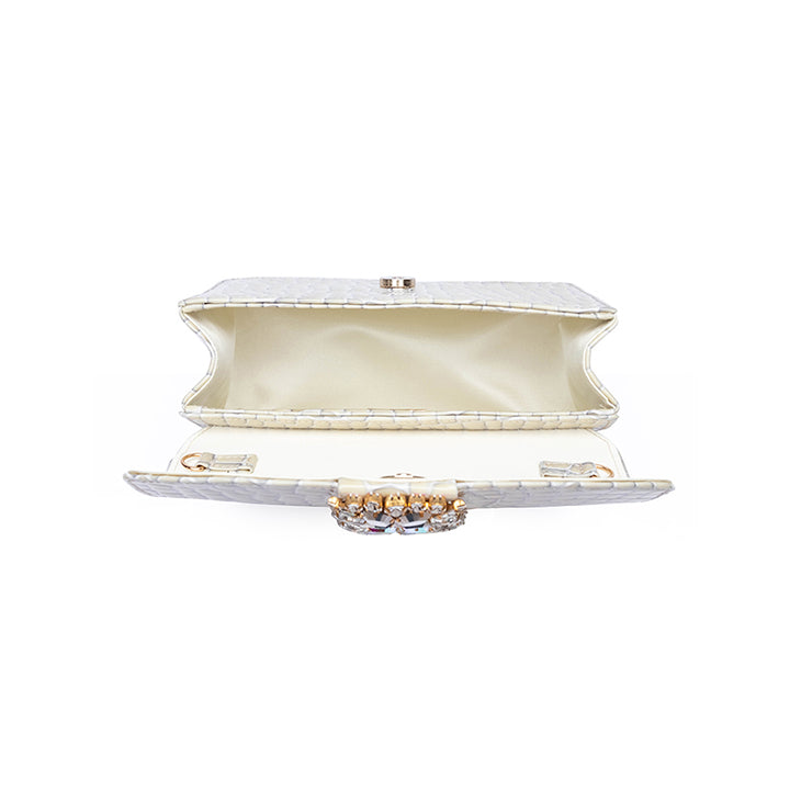Kameryn Evening Bag #color_ivory croco