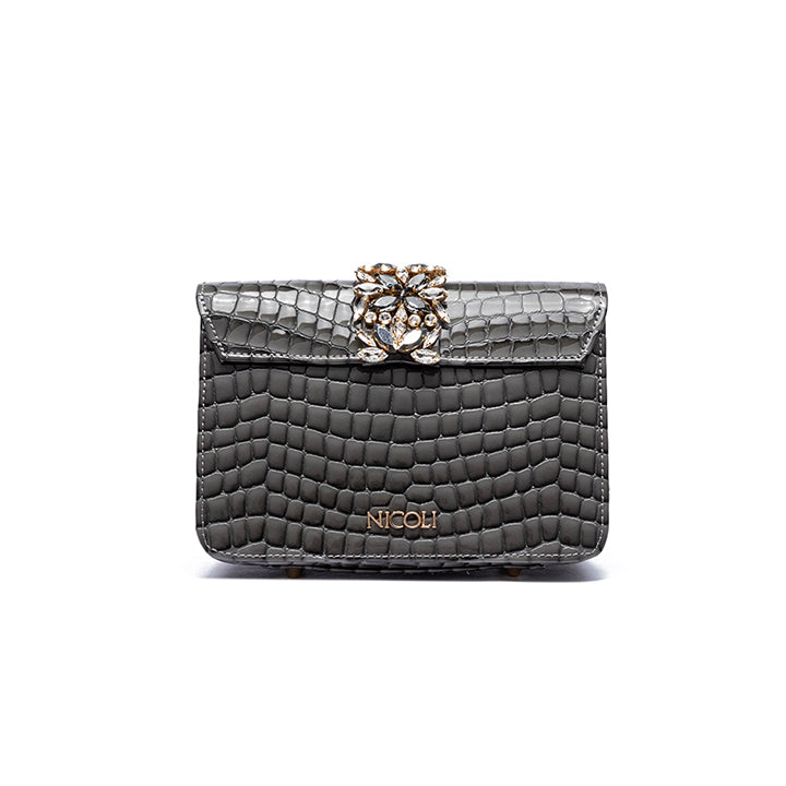 Kameryn Evening Bag #color_k grey croco 10