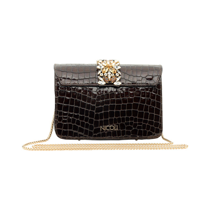Kameryn Evening Bag #color_coffee croco 10