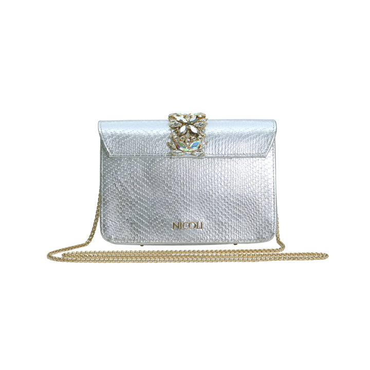 Kameryn Evening Bag #color_silver snake