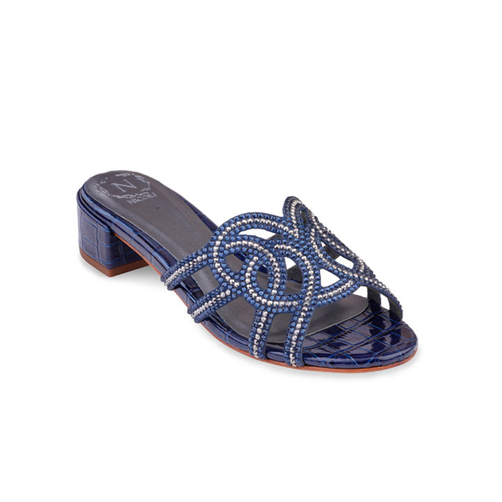 Larisa Box Heel #color_navy blue