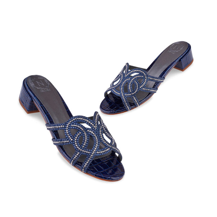 Larisa Box Heel #color_navy blue