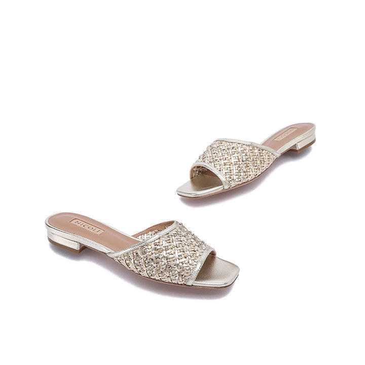 Lunara Flat Sandal #color_gold
