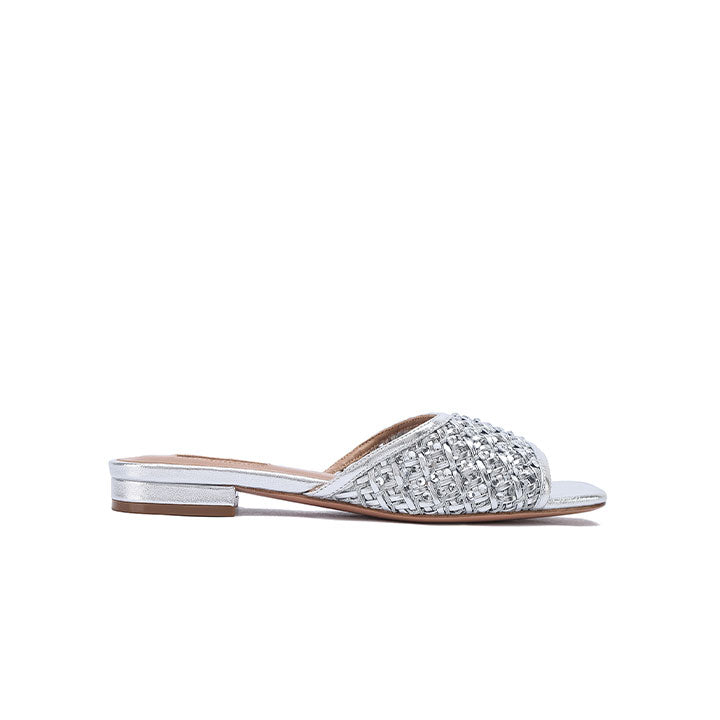 Lunara Flat Sandal #color_silver