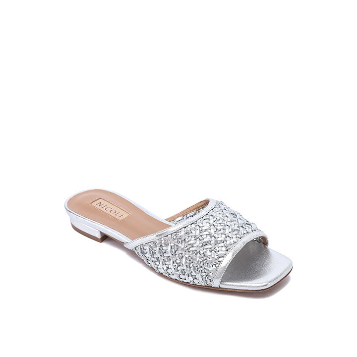 Lunara Flat Sandal #color_silver