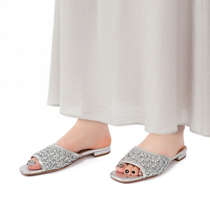 Lunara Flat Sandal #color_silver