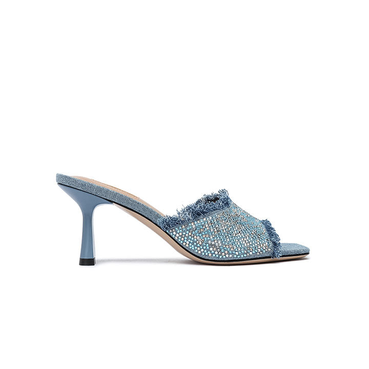 Embellished heeled mules best sale