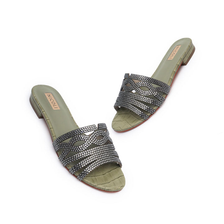 Marily Luxury Flat sandal #color_olive