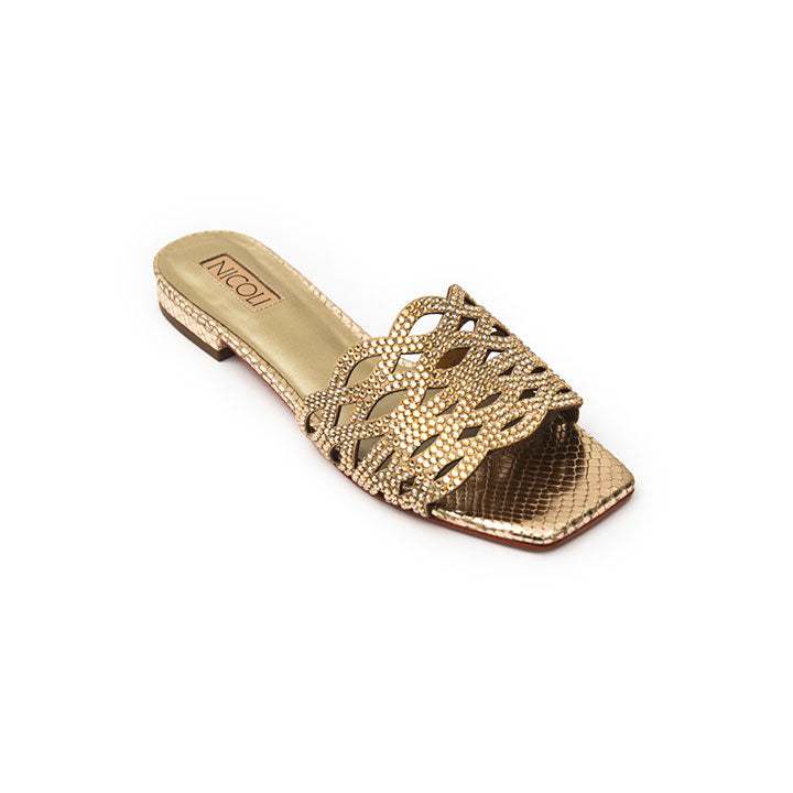 Reuel Flat Sandal #color_gold