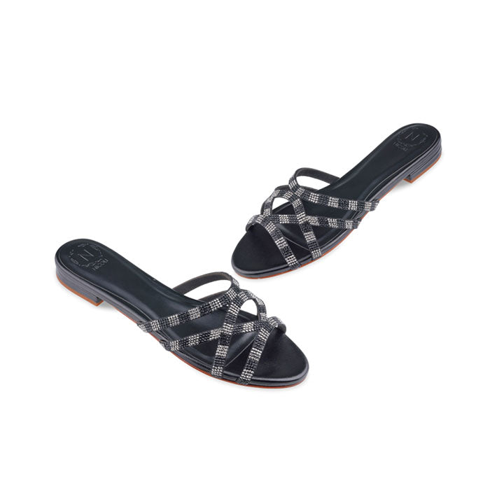 Riccarda Flat Sandal #color_black