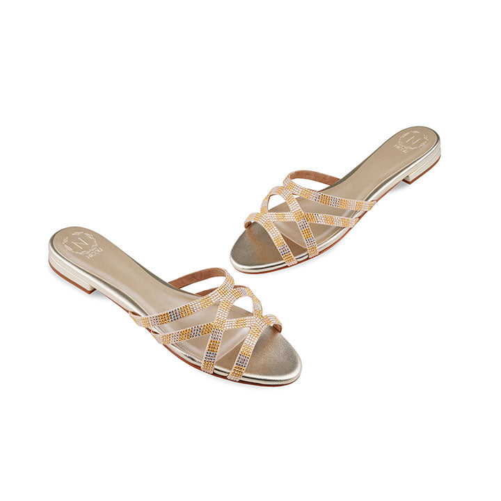 Riccarda Flat Sandal #color_gold