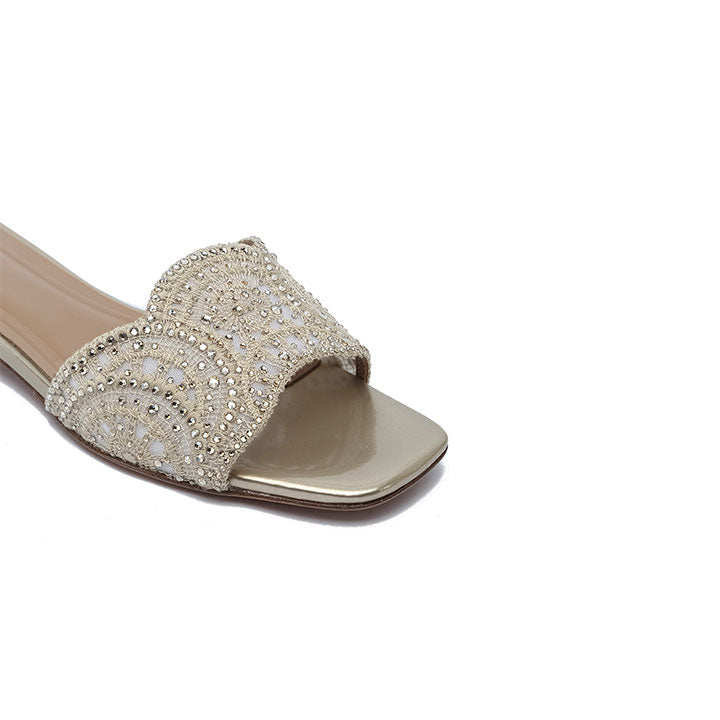 Sylvia Flat Sandal #color_gold