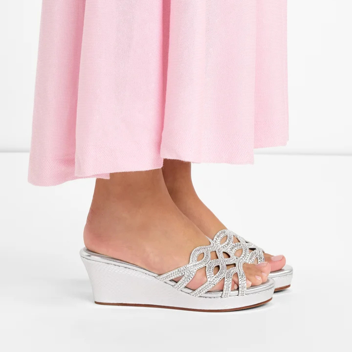 Stina Luxury Wedges #color_silver