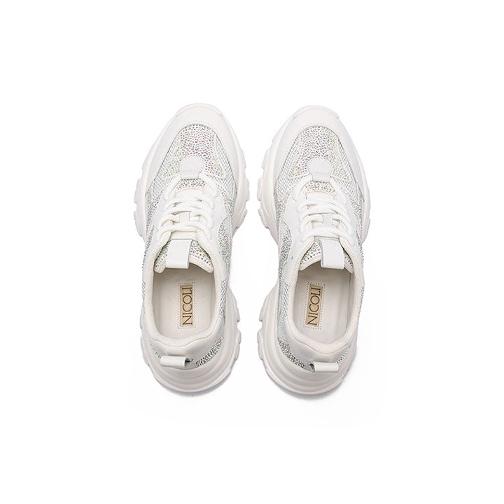 Sharon-White Luxury Embellished Sneakers
