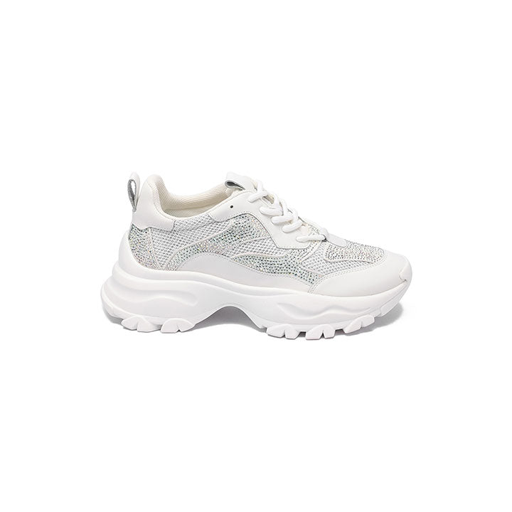 Sharon-White Luxury Embellished Sneakers