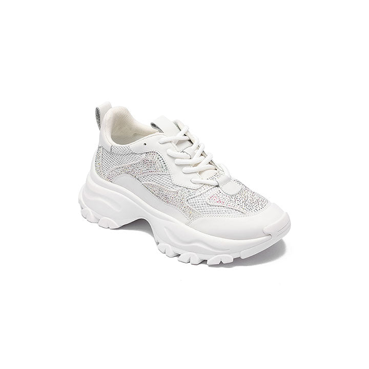 Sharon-White Luxury Embellished Sneakers