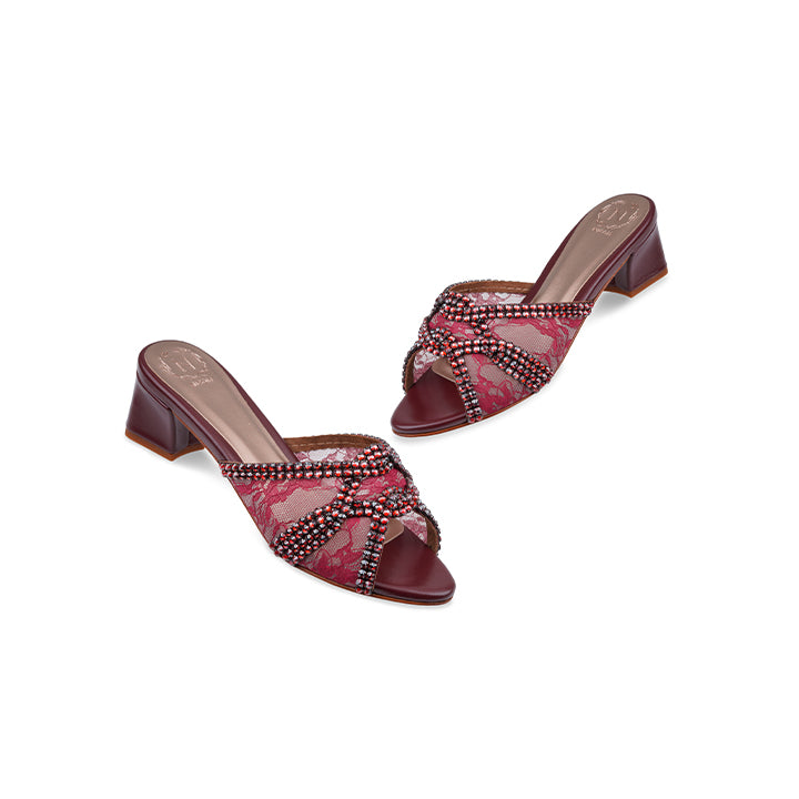 Azusa Box Heel #color_maroon