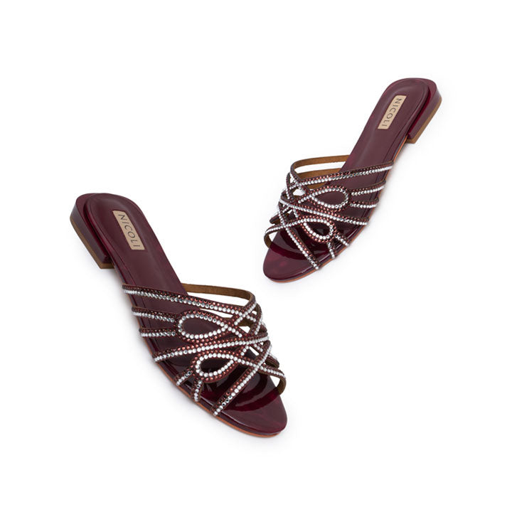 Alethea Luxury Flats #color_burgundy