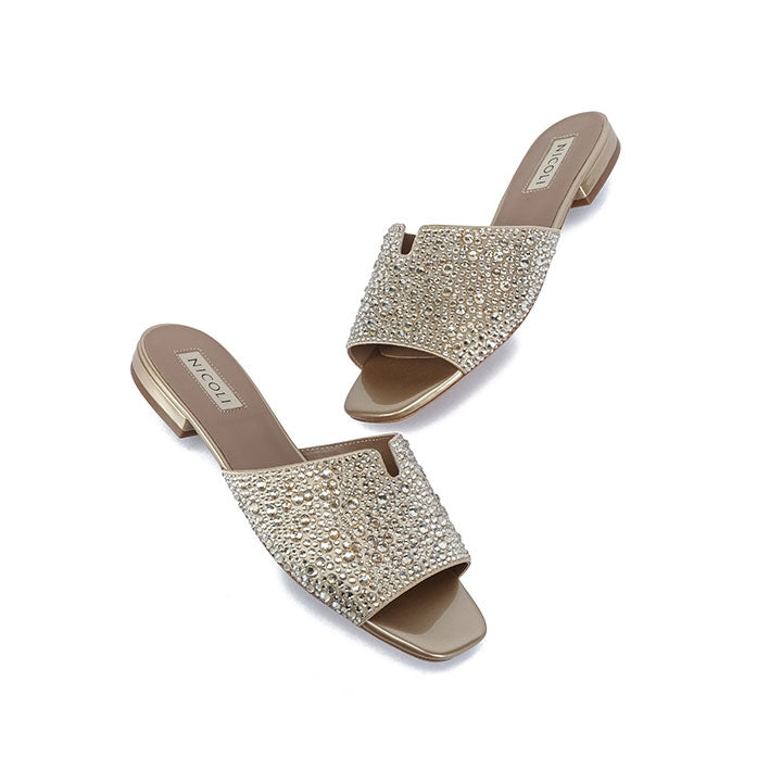 Amber Flat Sandal #color_gold