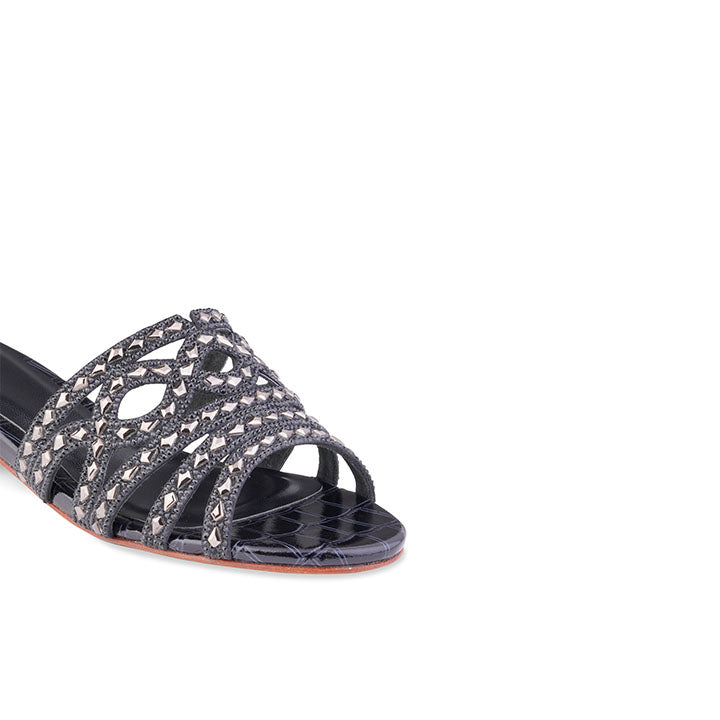 Cersei Flat Sandal #color_black