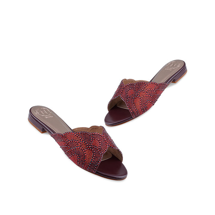 Darren Flat Sandal #color_burgundy