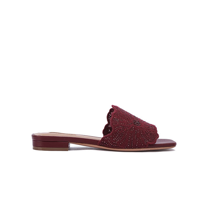 Elira Flat Sandal #color_maroon