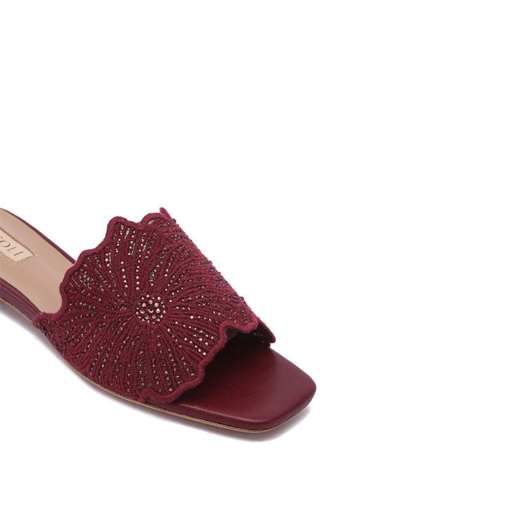 Elira Flat Sandal #color_maroon