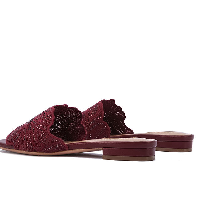 Elira Flat Sandal #color_maroon