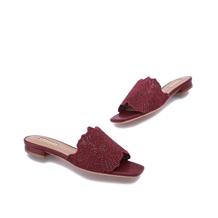 Elira Flat Sandal #color_maroon